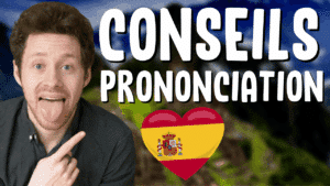 Miniature de vidéo avec Pierre et le titre « conseils prononciation » pour illustrer un article Holamigo