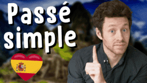 Miniature de vidéo avec une photo de Pierre, le titre « Passé simple » et un drapeau espagnol, illustrant un article Holamigo