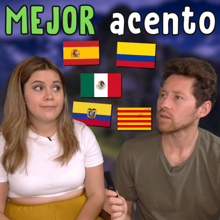 Miniature du podcast Holamigo avec Michelle et Pierre, des drapeaux de pays hispanophones et le titre « Mejor acento »
