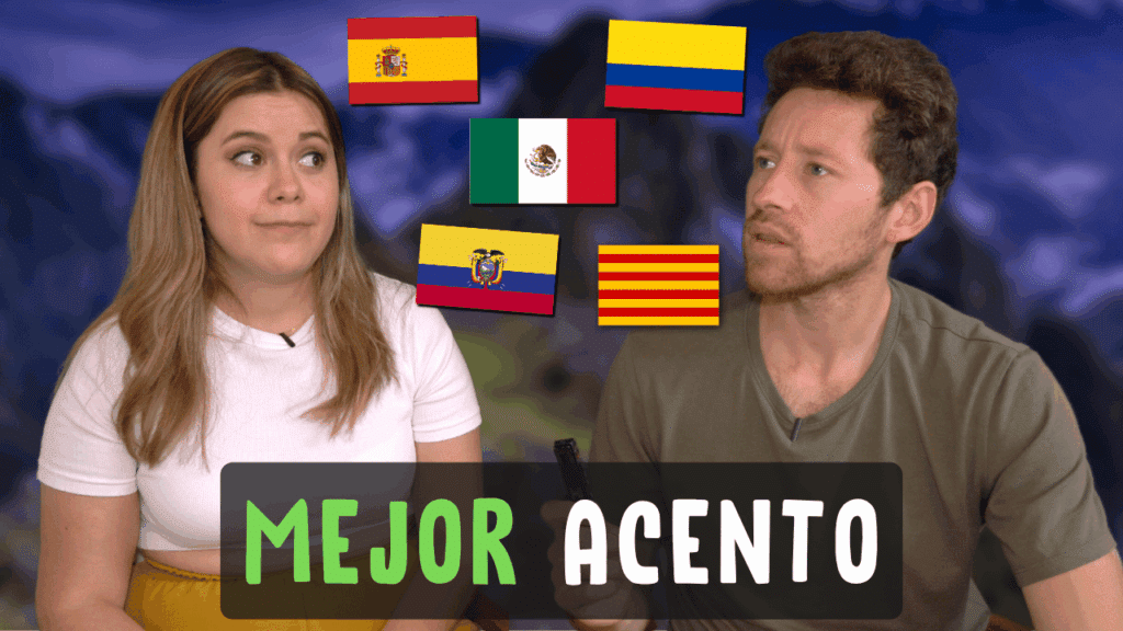 Miniature du podcast Holamigo avec Michelle et Pierre, des drapeaux de pays hispanophones et le titre « Mejor acento »
